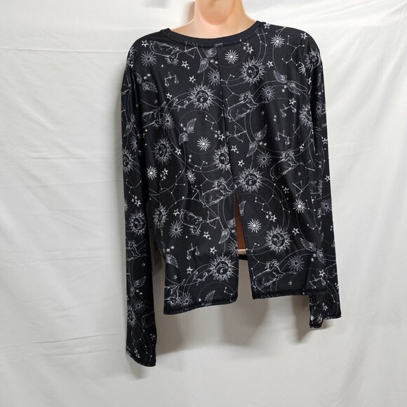 Johnny Was Active Bijou Long Sleeve Flyaway Back Top Tee Women Size L Black - Picture 9 of 16